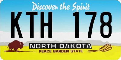 ND license plate KTH178