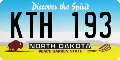 ND license plate KTH193
