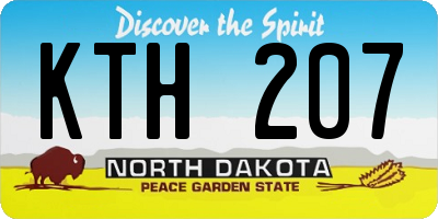 ND license plate KTH207