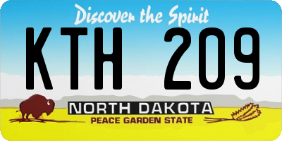 ND license plate KTH209