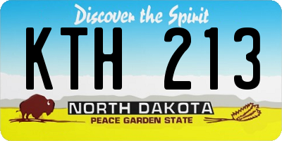 ND license plate KTH213