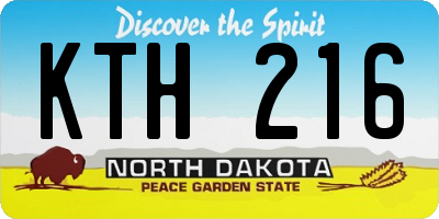 ND license plate KTH216