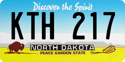 ND license plate KTH217