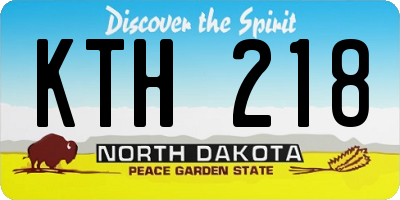 ND license plate KTH218