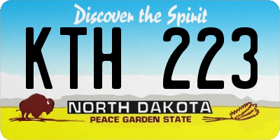 ND license plate KTH223