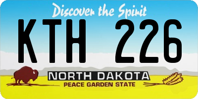 ND license plate KTH226