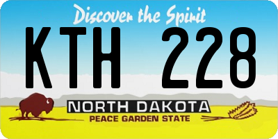 ND license plate KTH228