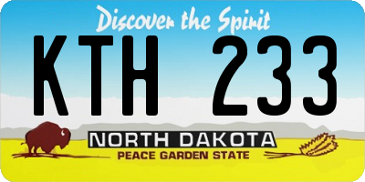 ND license plate KTH233
