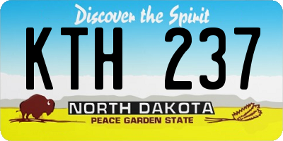 ND license plate KTH237