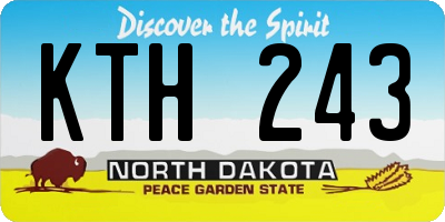 ND license plate KTH243