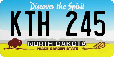 ND license plate KTH245