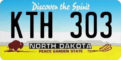 ND license plate KTH303
