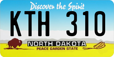 ND license plate KTH310