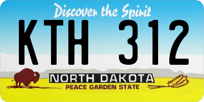 ND license plate KTH312