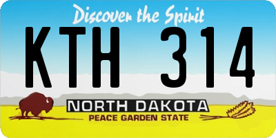 ND license plate KTH314