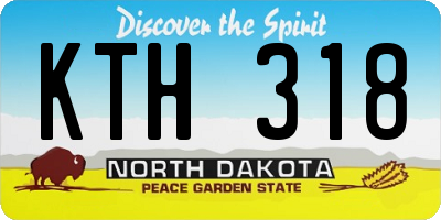 ND license plate KTH318