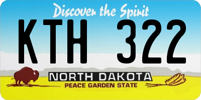 ND license plate KTH322
