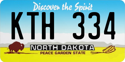 ND license plate KTH334