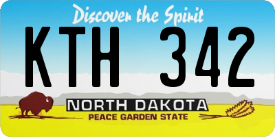ND license plate KTH342
