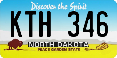 ND license plate KTH346