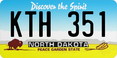 ND license plate KTH351