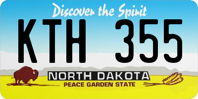 ND license plate KTH355