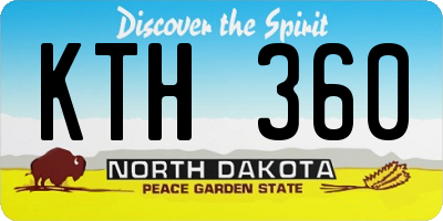 ND license plate KTH360