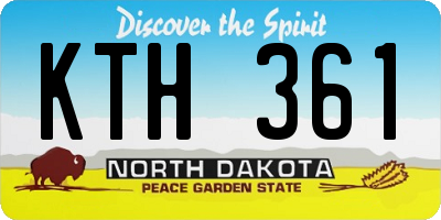 ND license plate KTH361