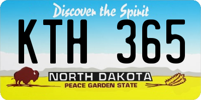 ND license plate KTH365