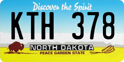 ND license plate KTH378