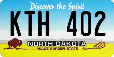 ND license plate KTH402