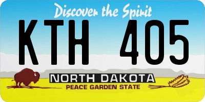 ND license plate KTH405