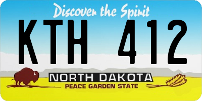 ND license plate KTH412