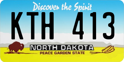 ND license plate KTH413