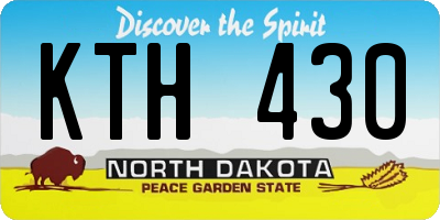 ND license plate KTH430