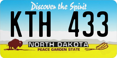 ND license plate KTH433
