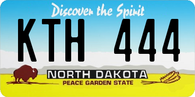 ND license plate KTH444