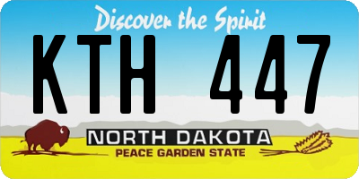 ND license plate KTH447
