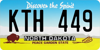 ND license plate KTH449