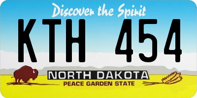 ND license plate KTH454