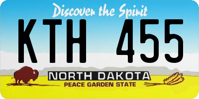 ND license plate KTH455