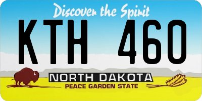 ND license plate KTH460