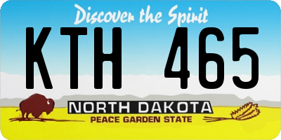 ND license plate KTH465