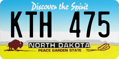 ND license plate KTH475