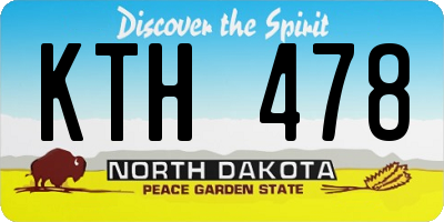 ND license plate KTH478