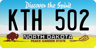 ND license plate KTH502