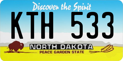 ND license plate KTH533