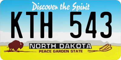 ND license plate KTH543