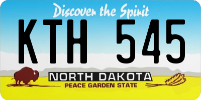 ND license plate KTH545