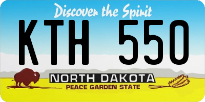 ND license plate KTH550